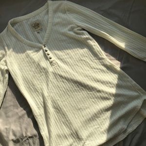 white waffle knit sweater
